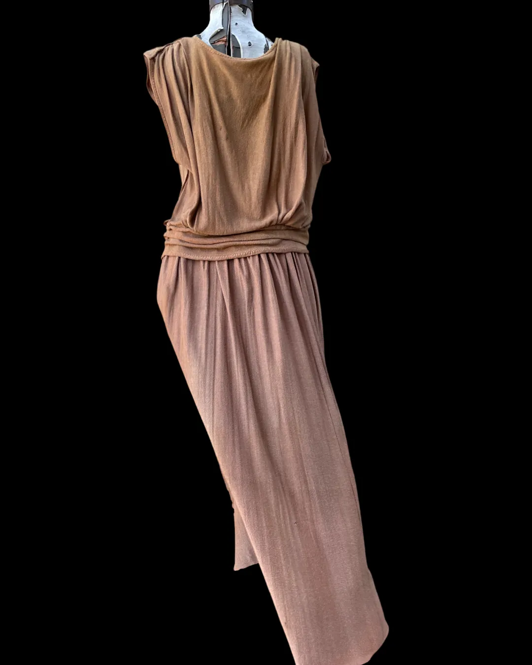 Rare Roaring 20's Bronze Silk Knit Fringe Dress