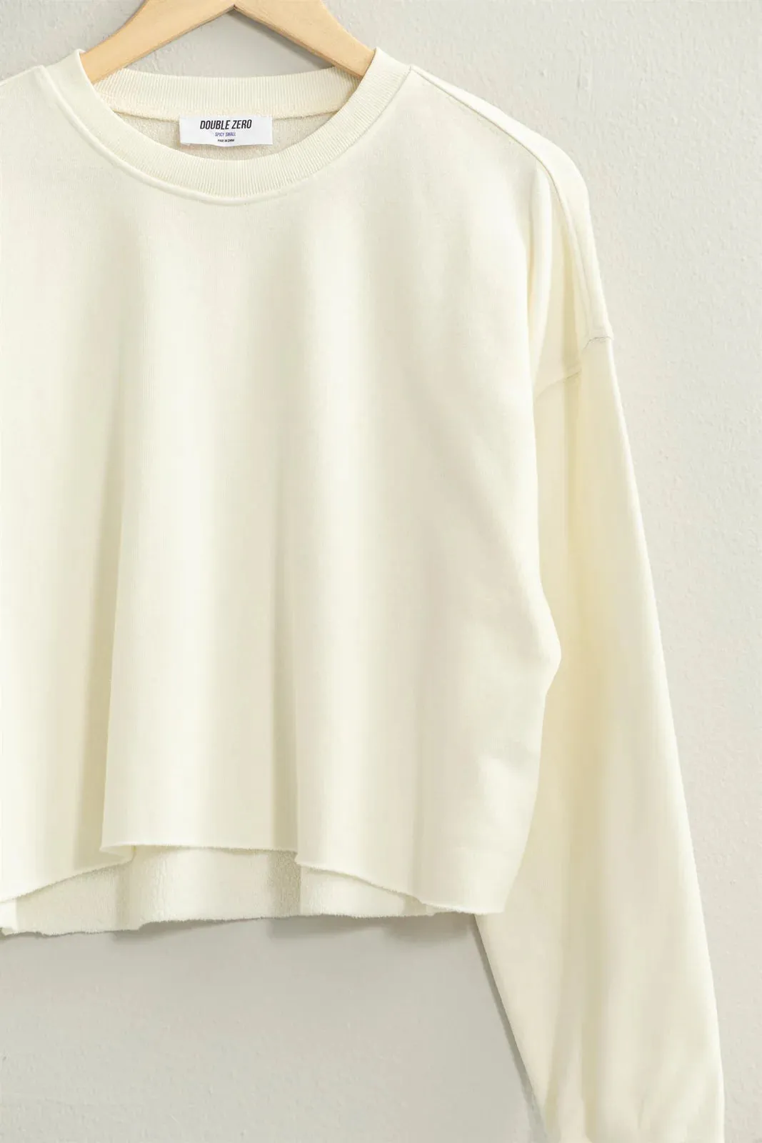 Raw Hem Crop Sweatshirt