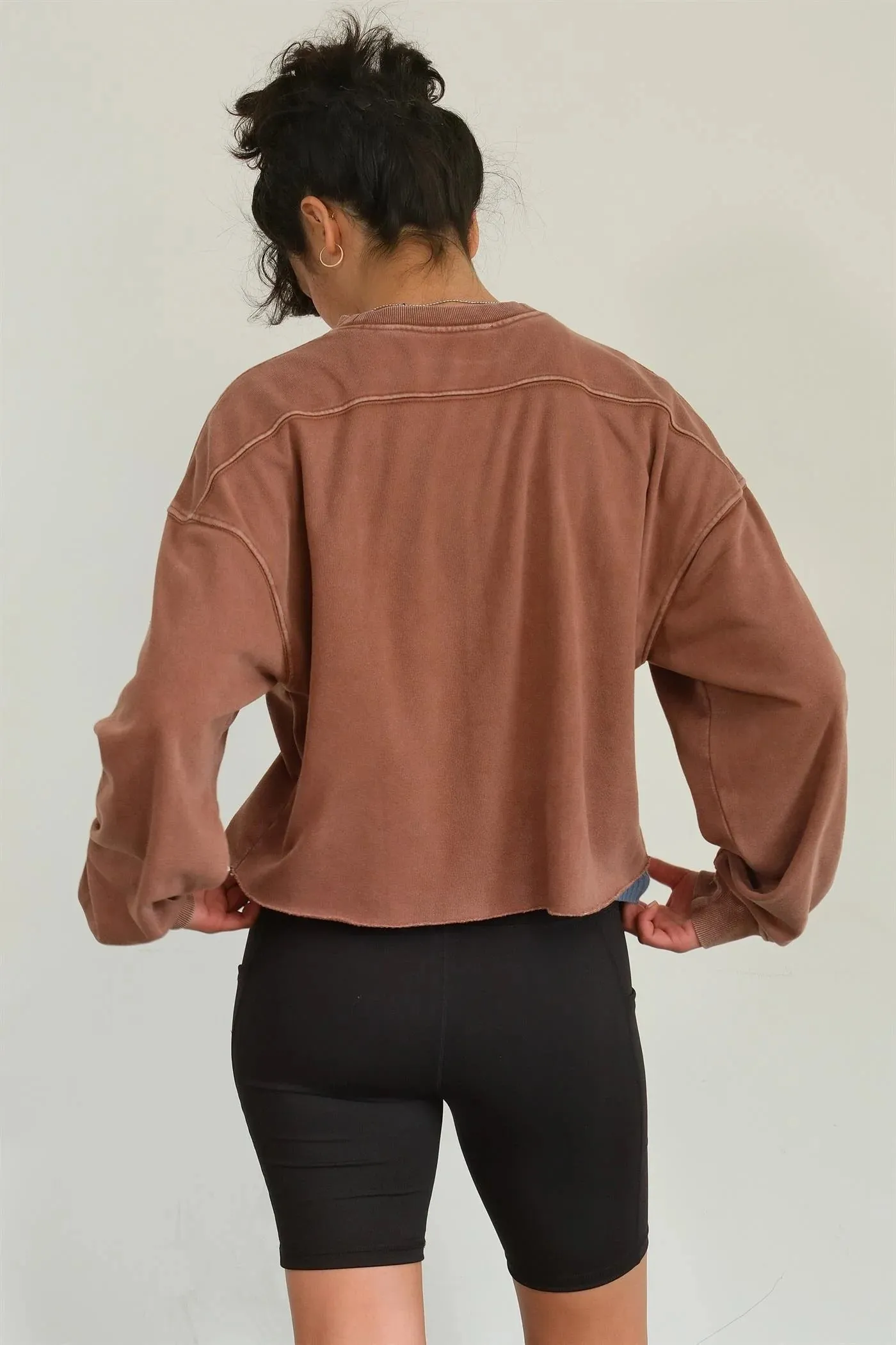 Raw Hem Crop Sweatshirt