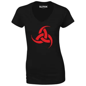 Reality Glitch Triple Horn of Odin Womens T-Shirt - V-Neck