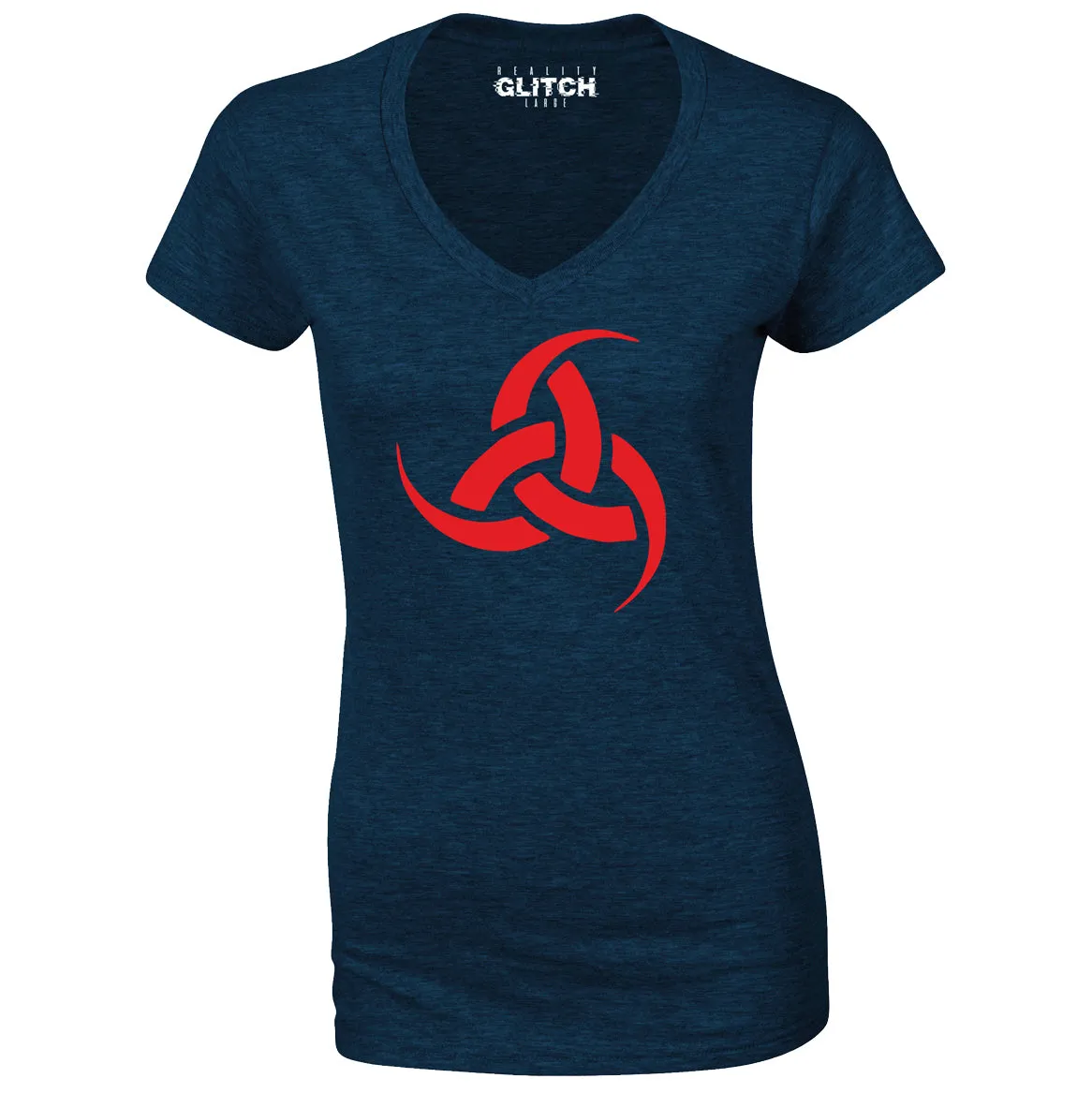 Reality Glitch Triple Horn of Odin Womens T-Shirt - V-Neck