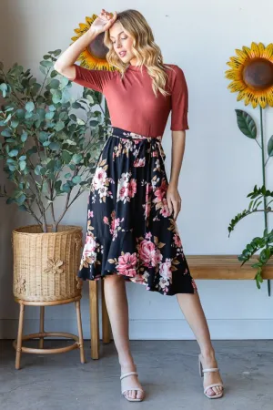 Reborn J Floral Wrap Skirt with Ruffle Hem