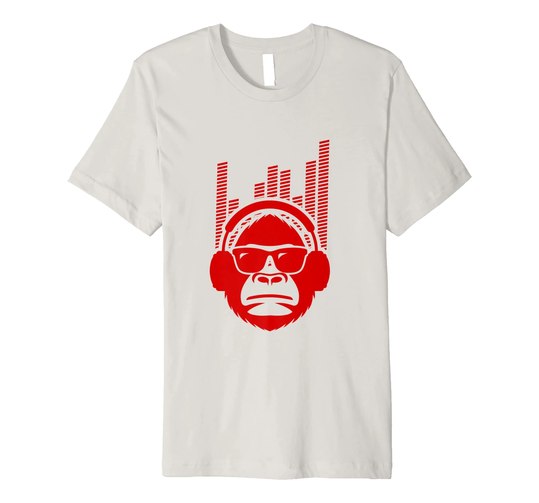 Red Jammin Monkey Rockin Headphones Shades T-Shirt