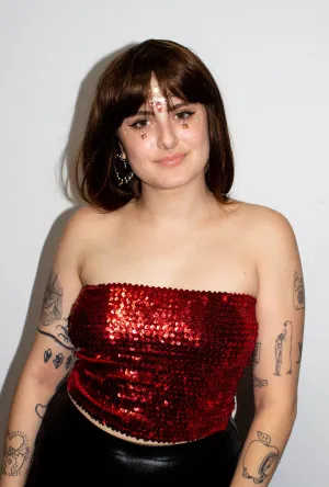 Red Sequin Tube Top