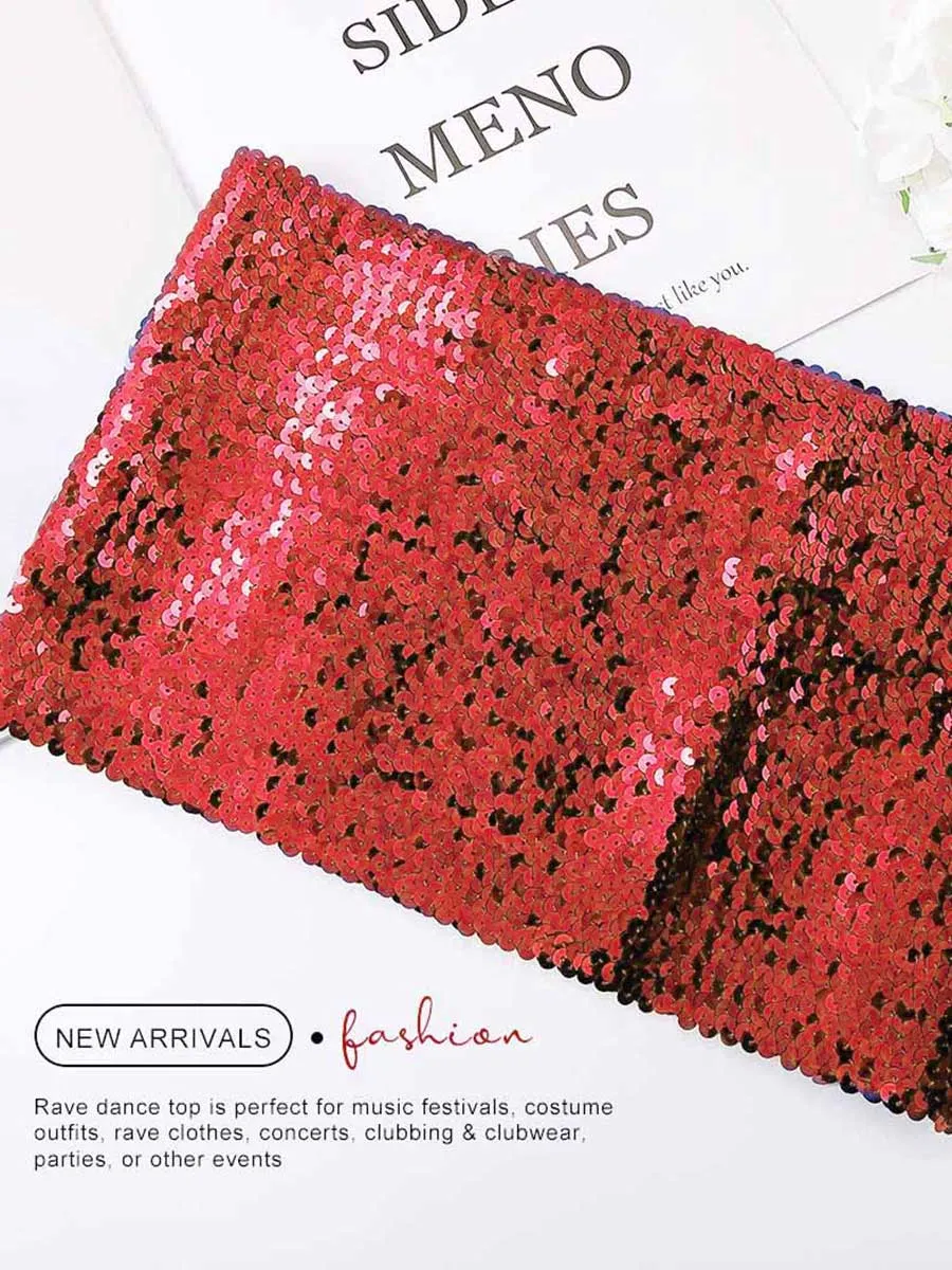 Red Sequin Tube Top