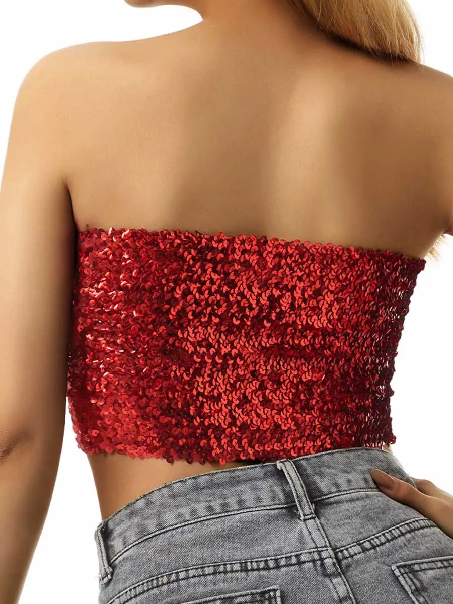 Red Sequin Tube Top