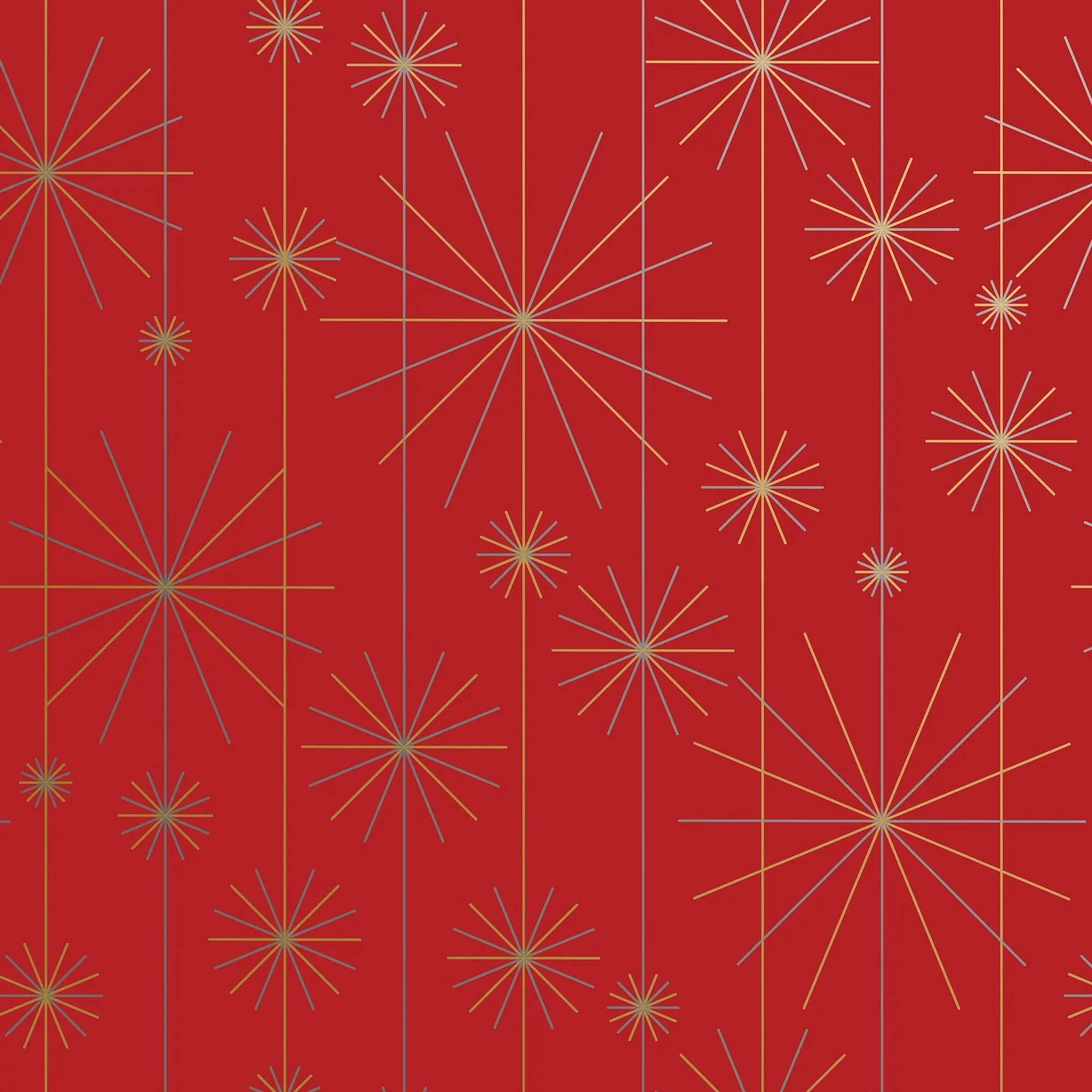 Red Starburst Jumbo Holiday Gift Wrap, 2 Rolls
