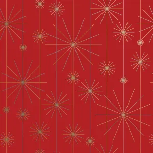 Red Starburst Jumbo Holiday Gift Wrap, 2 Rolls