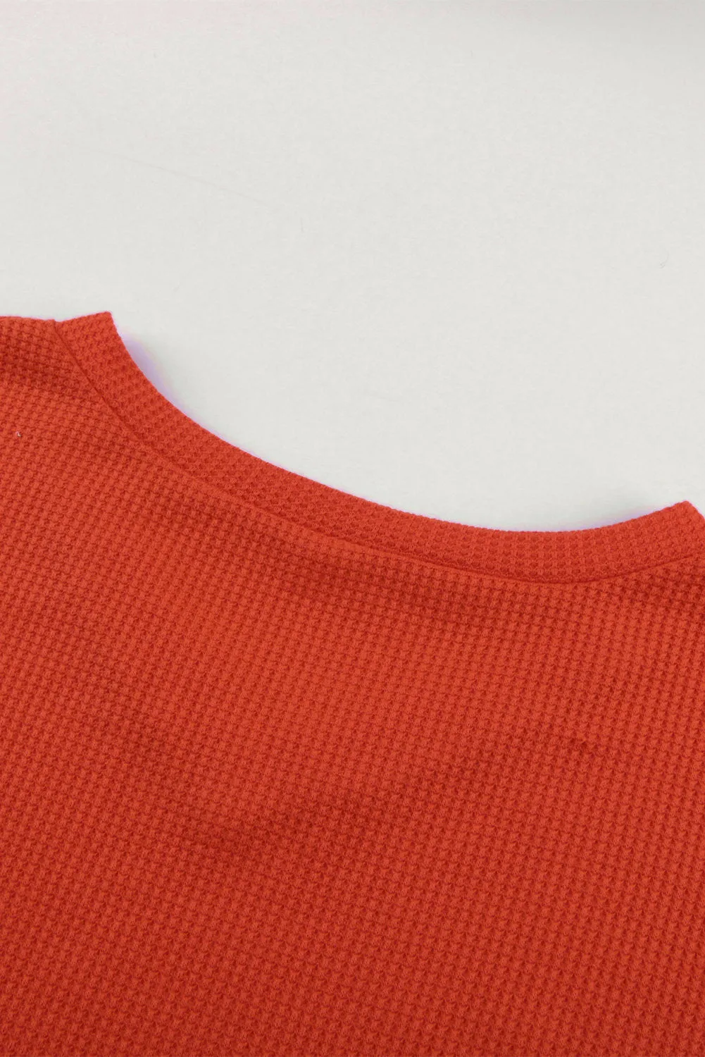 Red V Neck Lantern Sleeve Leopard Stripe Splice Long Sleeve Top