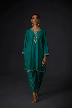 Reflect evergreen embroidered tunic with trouser-1