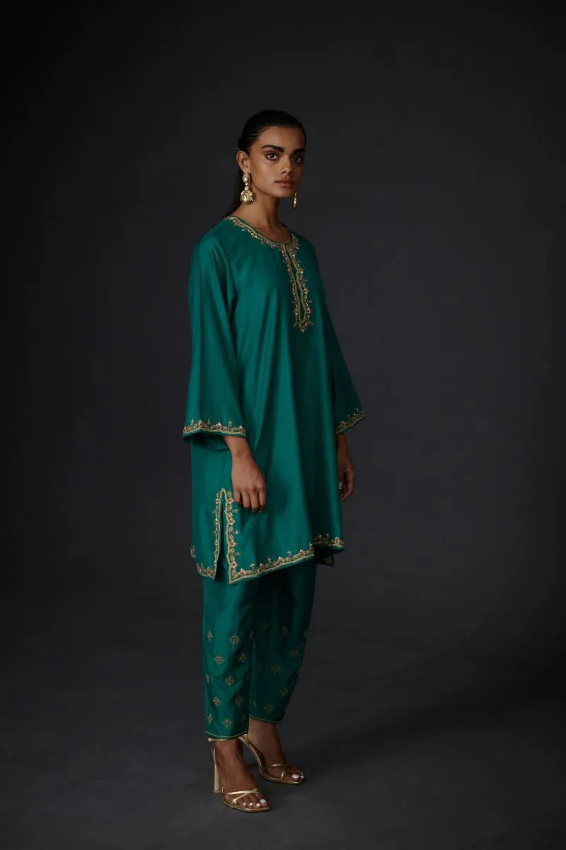 Reflect evergreen embroidered tunic with trouser-1