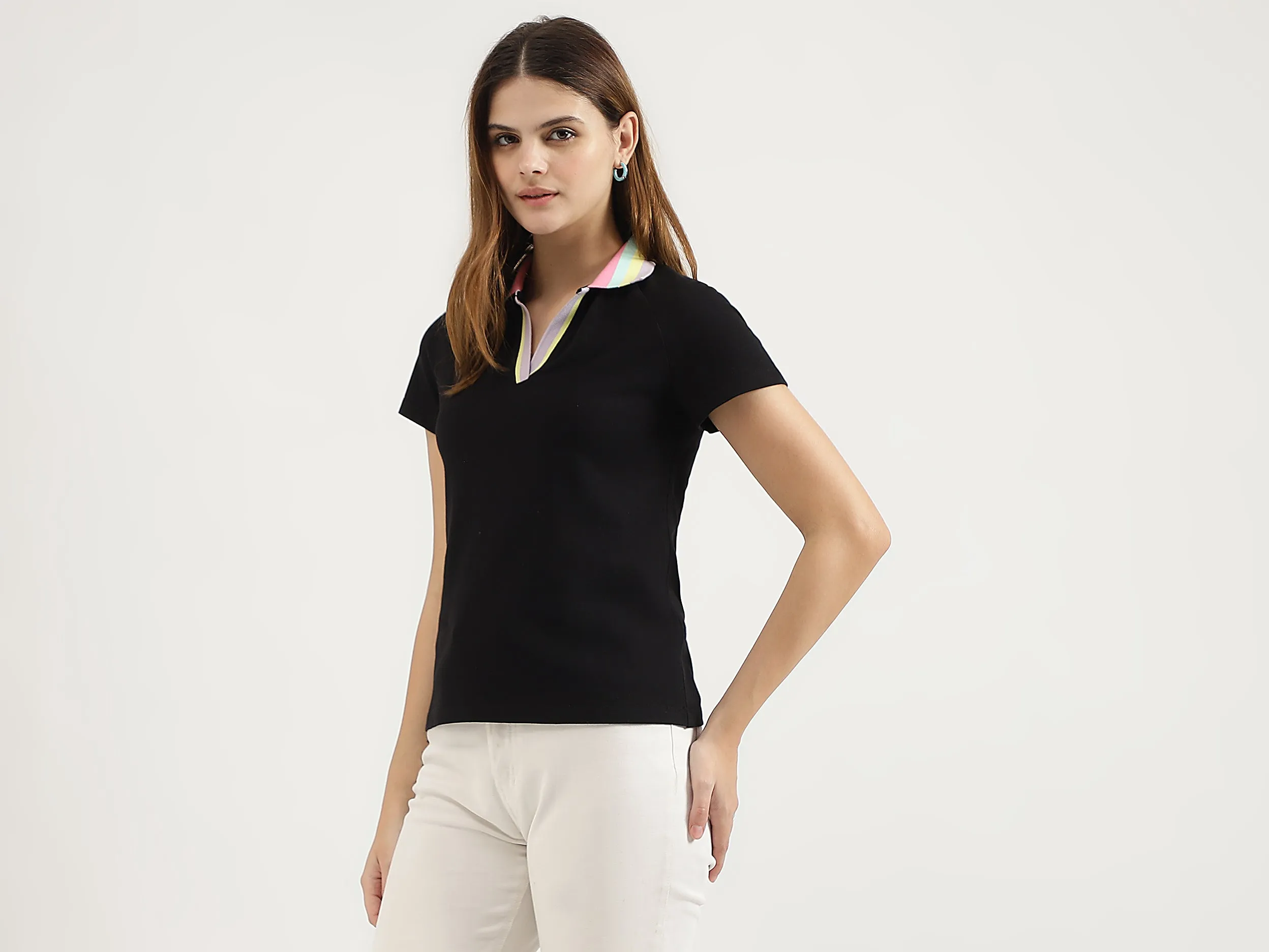 Regular Fit Polo Neck Solid T-Shirts