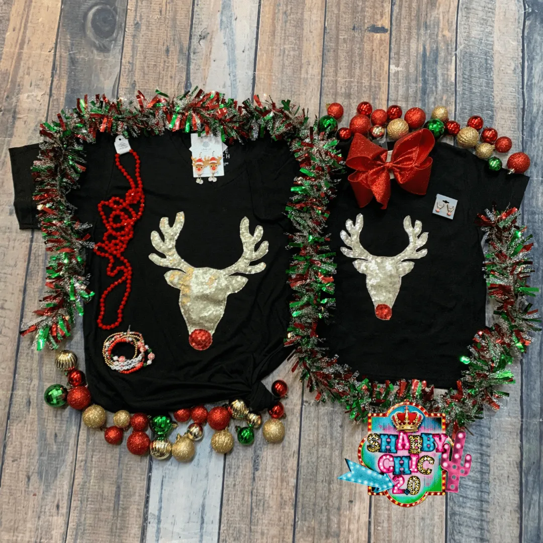 Reindeer Sequin Tee - Youth