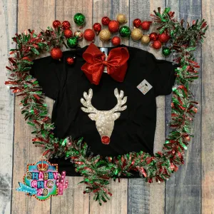 Reindeer Sequin Tee - Youth