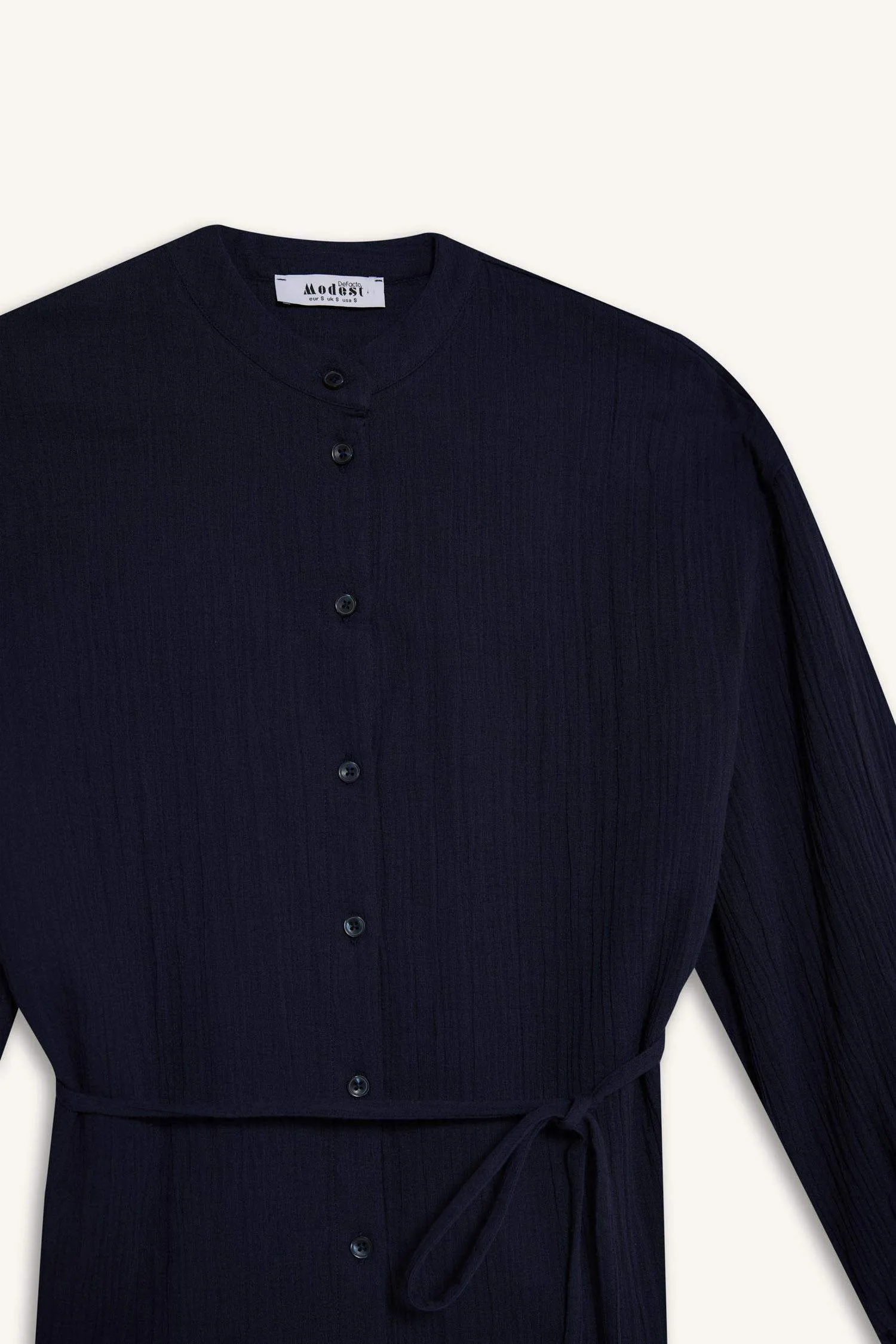 Relax Fit Basic Laced Muslin Long Sleeve Shirt