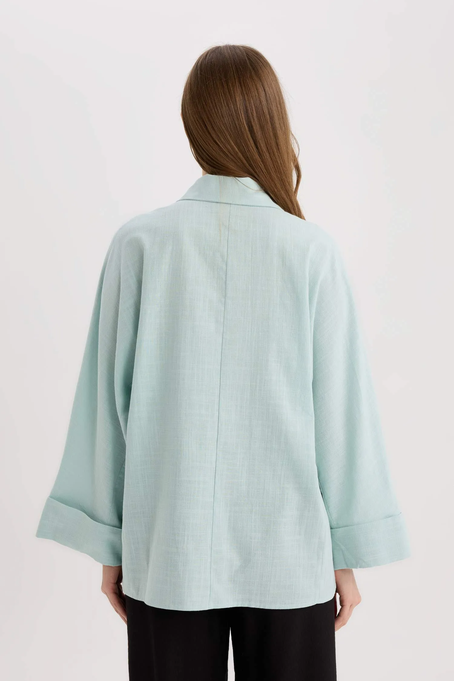 Relax Fit Linen Blend Long Sleeve Tunic