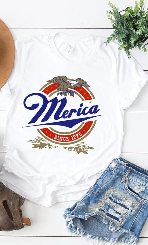Retro Merica Eagle Patriotic Graphic Tee