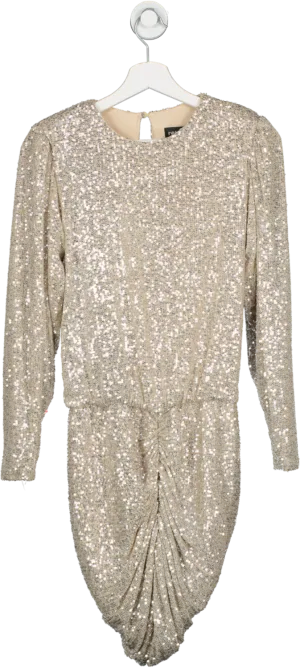 Retrofete Metallic Open Back Sequin Mini Dress UK XS