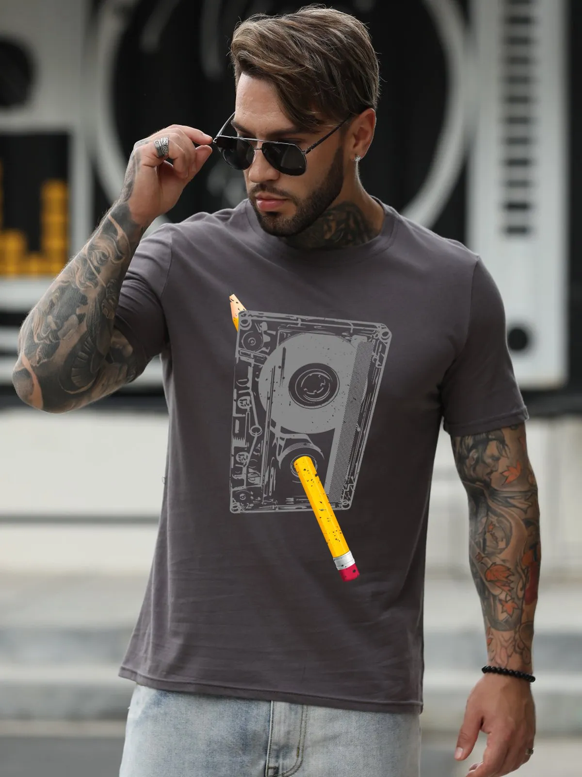 Rewind Cotton-Blend Casual T-shirt