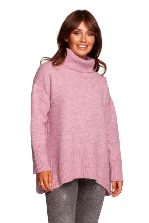 Ribbed Hem Turtleneck Sweater