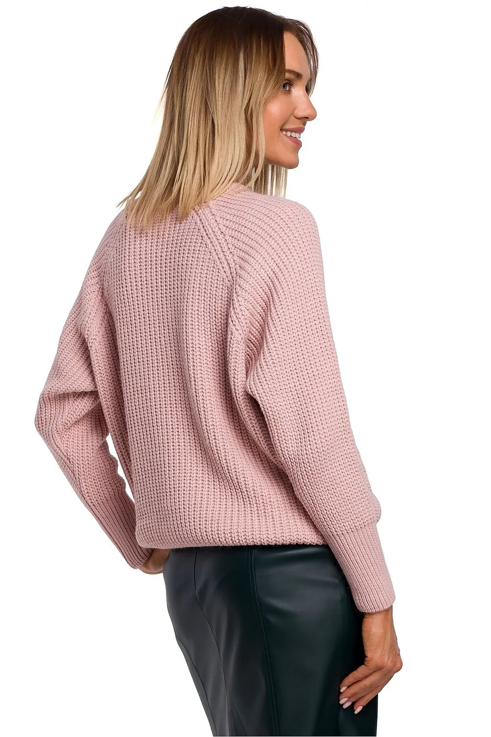 Ribbed Knit Wide-Sleeve Luxurious Sweater