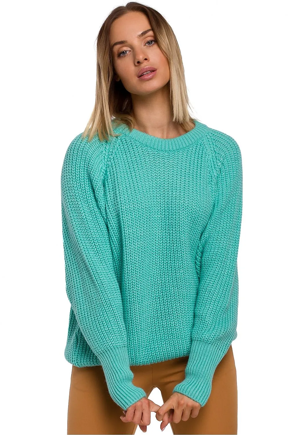 Ribbed Knit Wide-Sleeve Luxurious Sweater
