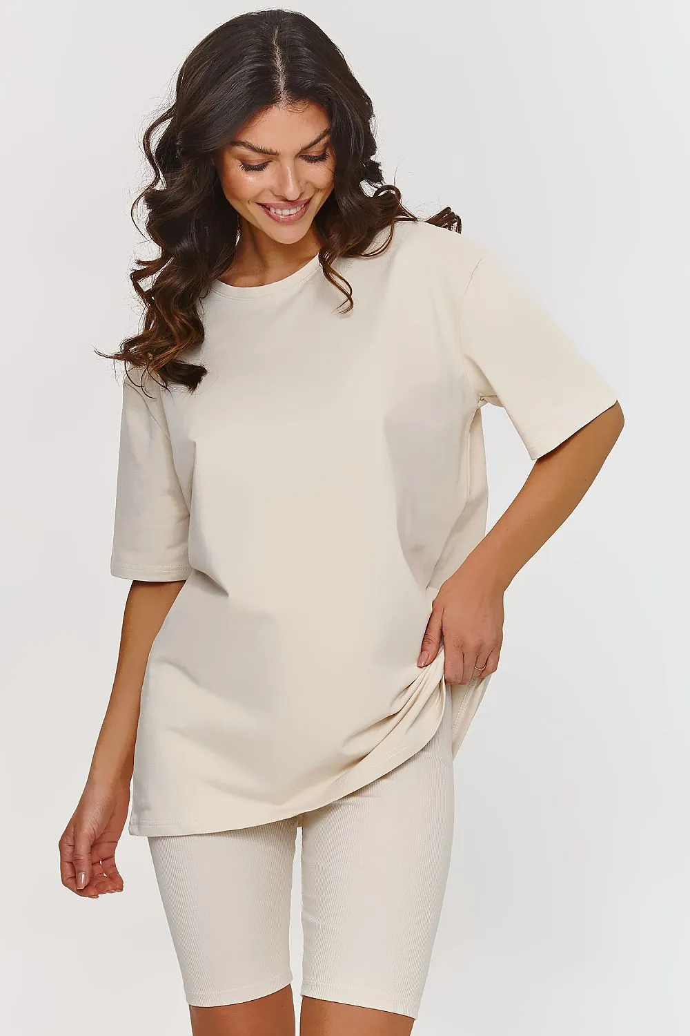 Ribbed Turtleneck & Oversized Tee Set