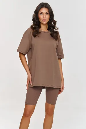 Ribbed Turtleneck & Oversized Tee Set