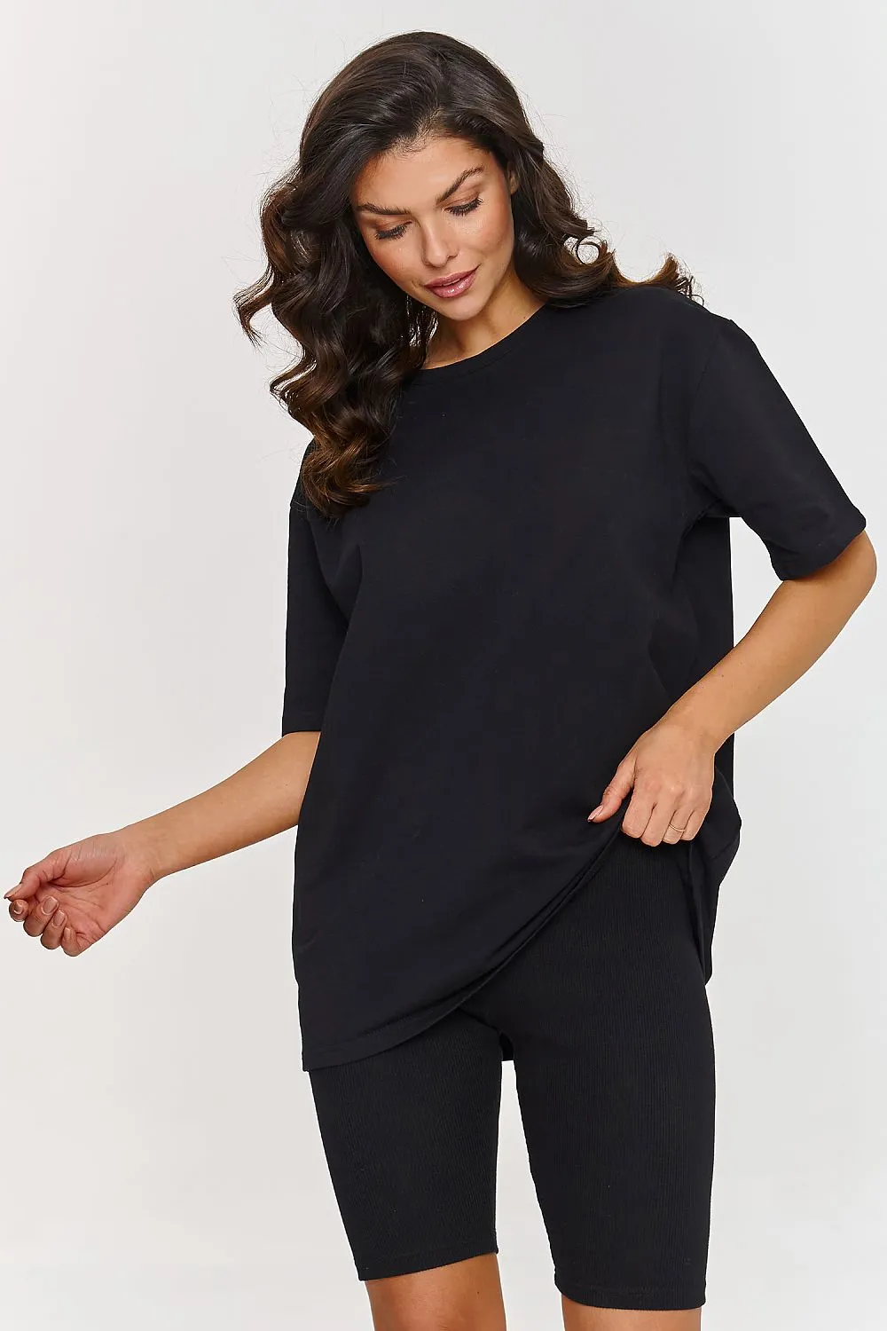 Ribbed Turtleneck & Oversized Tee Set