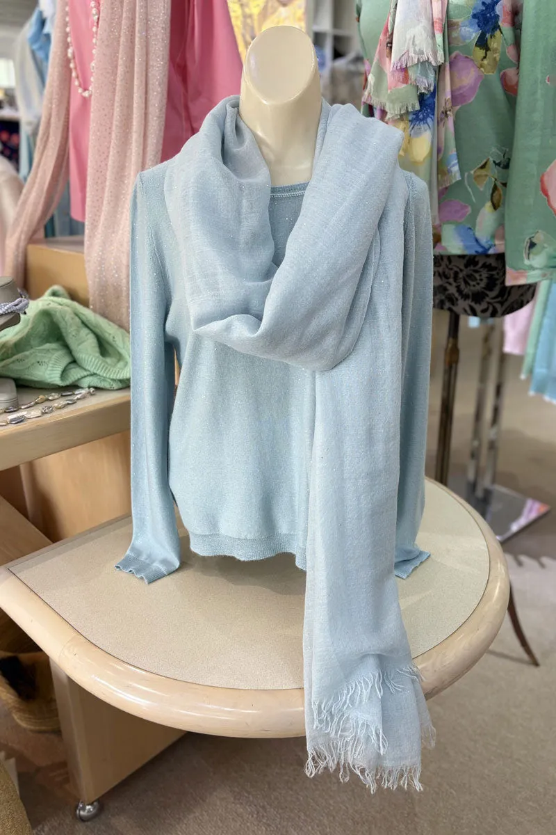 Richard Grand Blue Scarf with Sequins