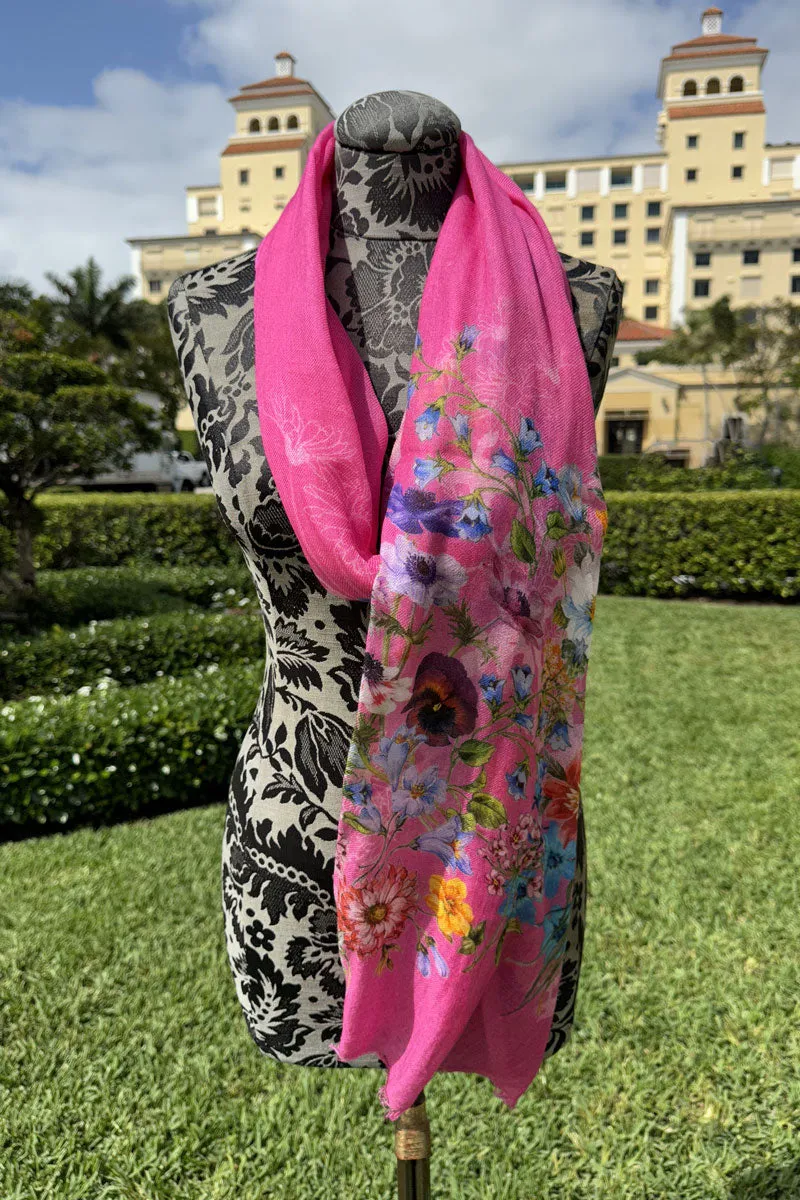 Richard Grand Pink with Floral Cashmere Scarf