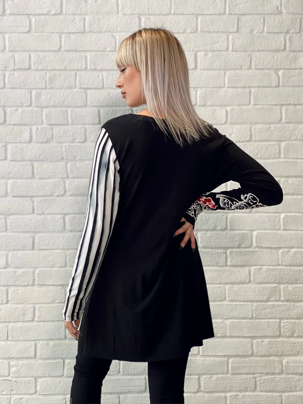 Ring Hand Painted Tunic - Retro Roses