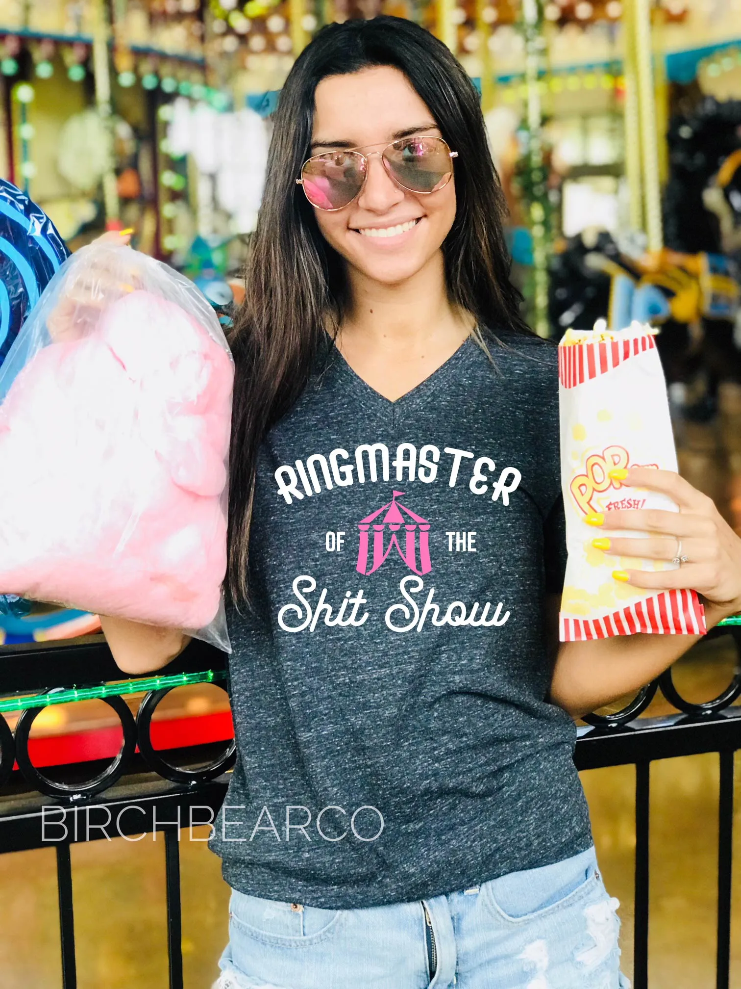 Ringmaster Of The Shit Show Shirt | Unisex V Neck