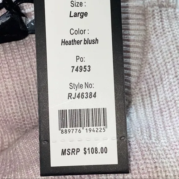 Romeo   Juliet Couture Heather Blush Sweater NWT Large