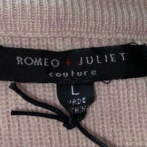 Romeo   Juliet Couture Heather Blush Sweater NWT Large