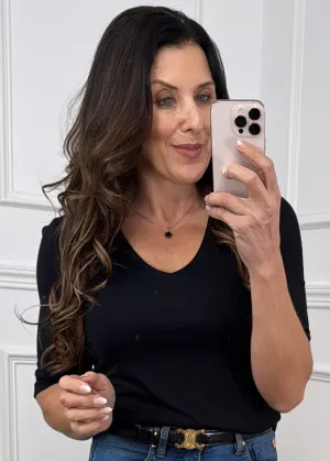 Rosa Black V Neck T-Shirt