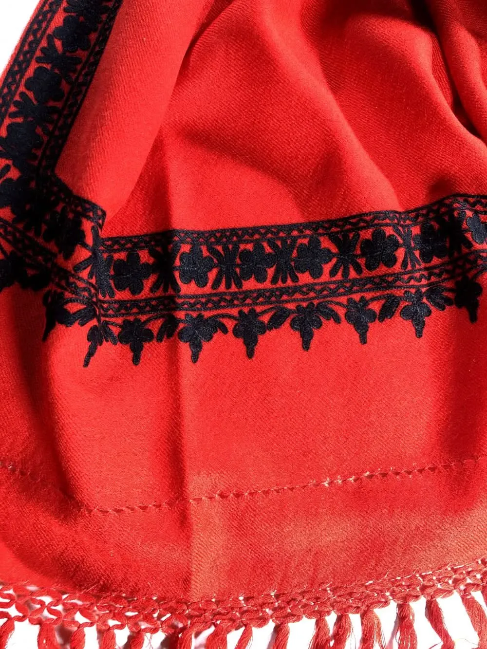 Ruby Red Embroidered Wrap