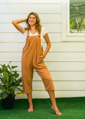 Rustic Harmony Organic Cotton Jumpsuit Pants with Pockets