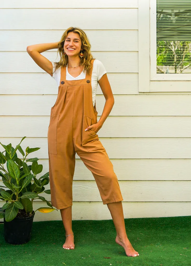 Rustic Harmony Organic Cotton Jumpsuit Pants with Pockets