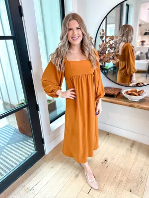 Rustic Long Sleeve Maxi Dress
