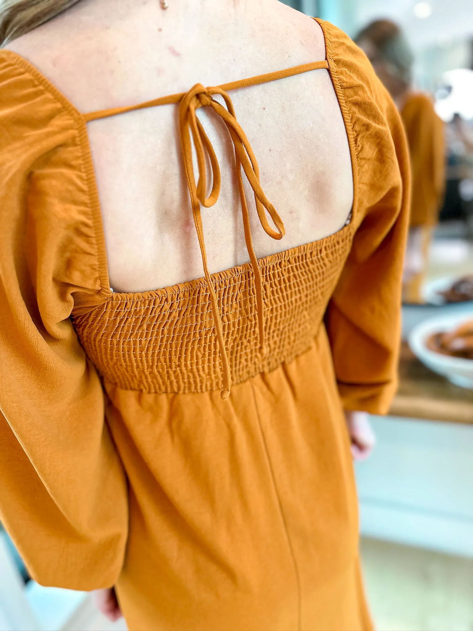 Rustic Long Sleeve Maxi Dress