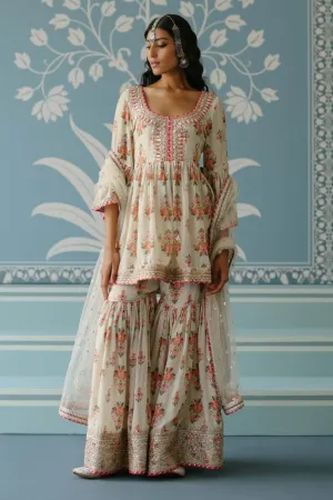 Sadhna ivory sharara set