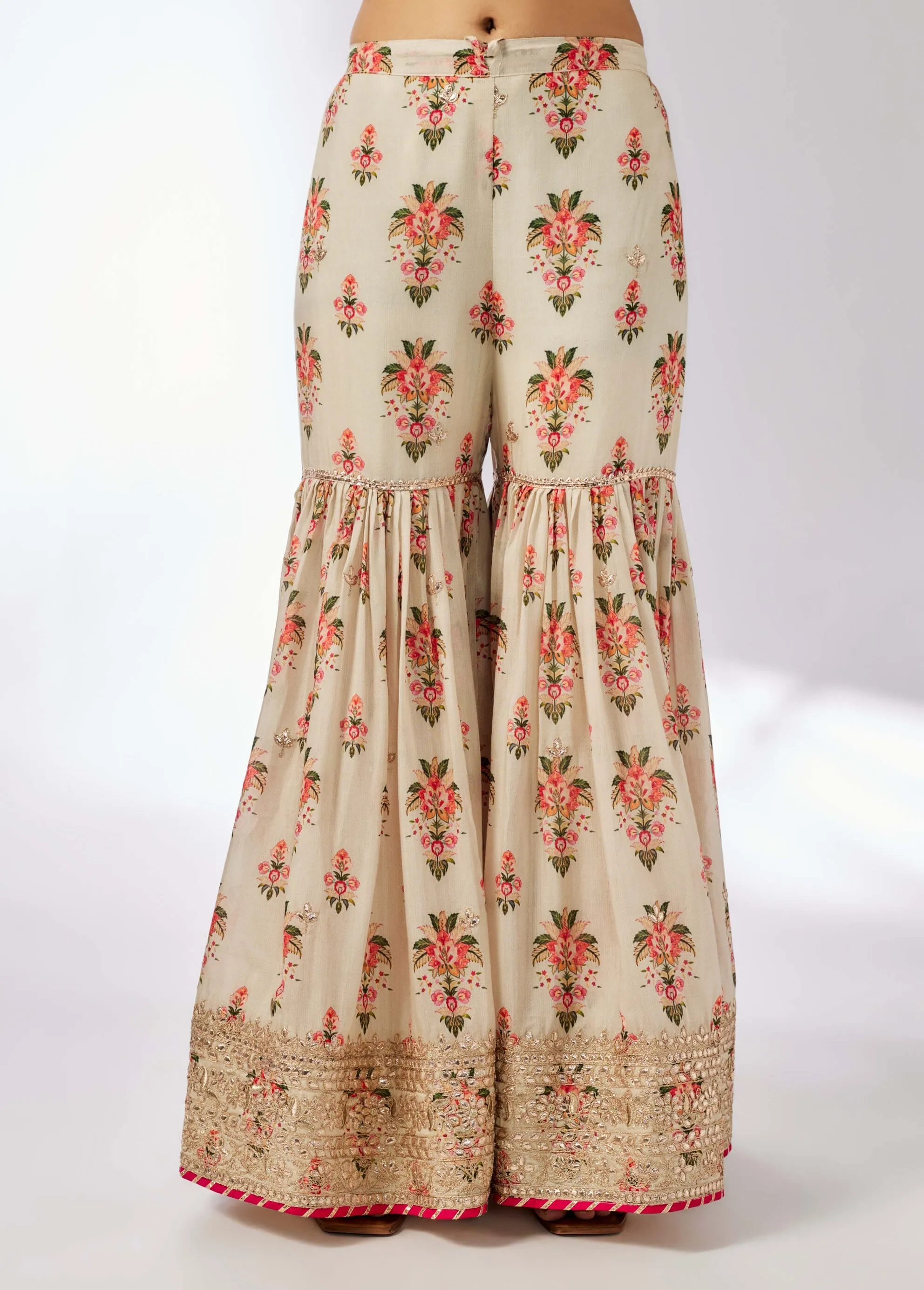 Sadhna ivory sharara set