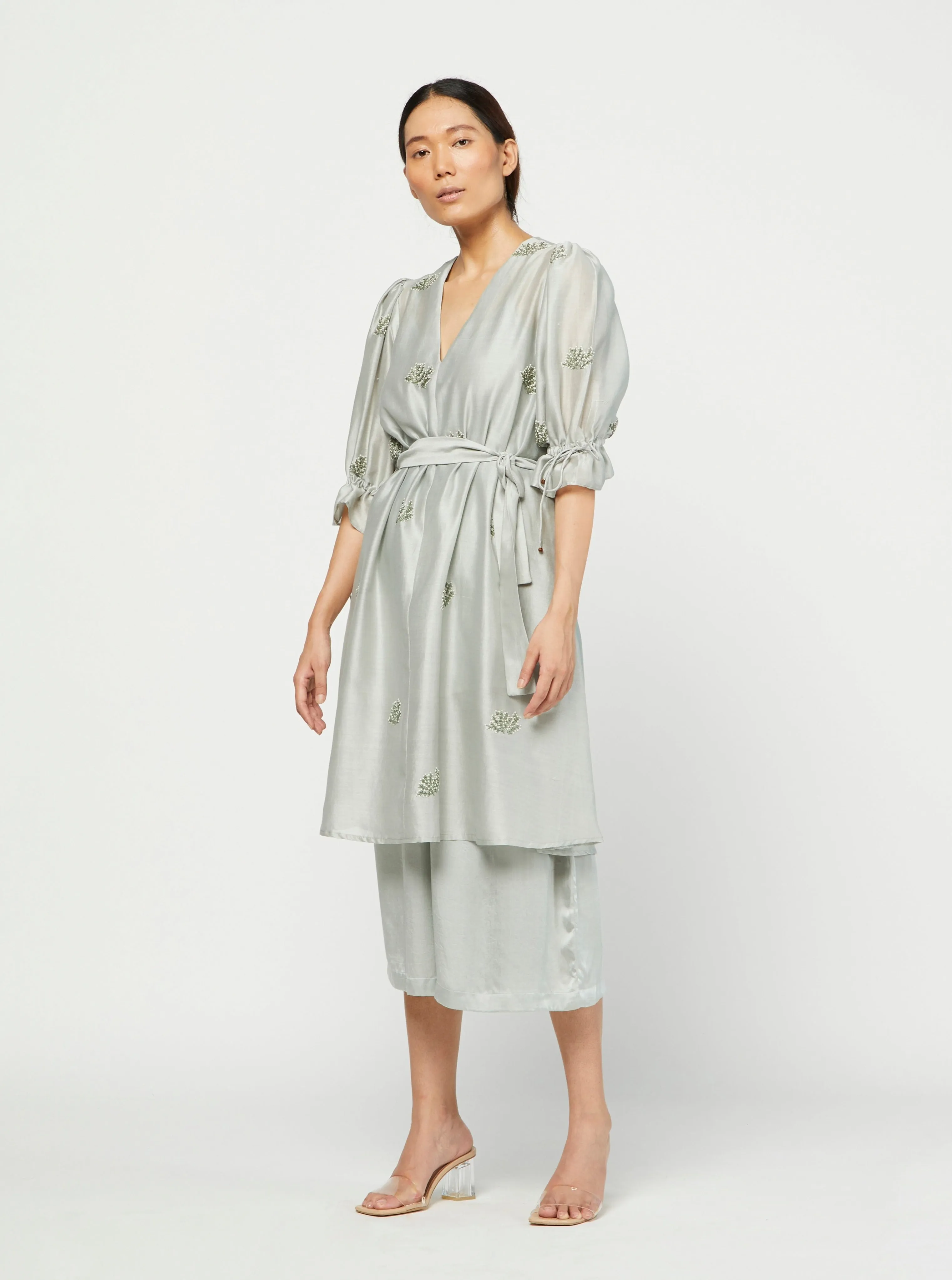Sage Embroidered Tunic Set