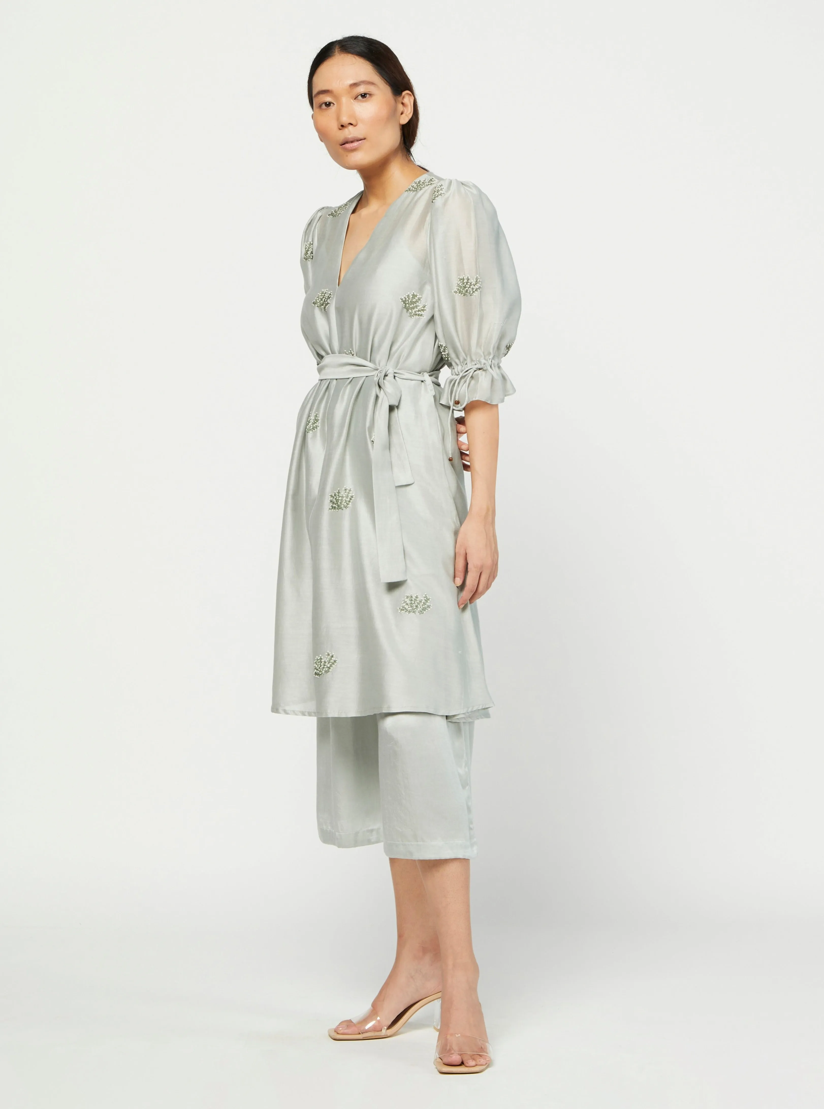 Sage Embroidered Tunic Set
