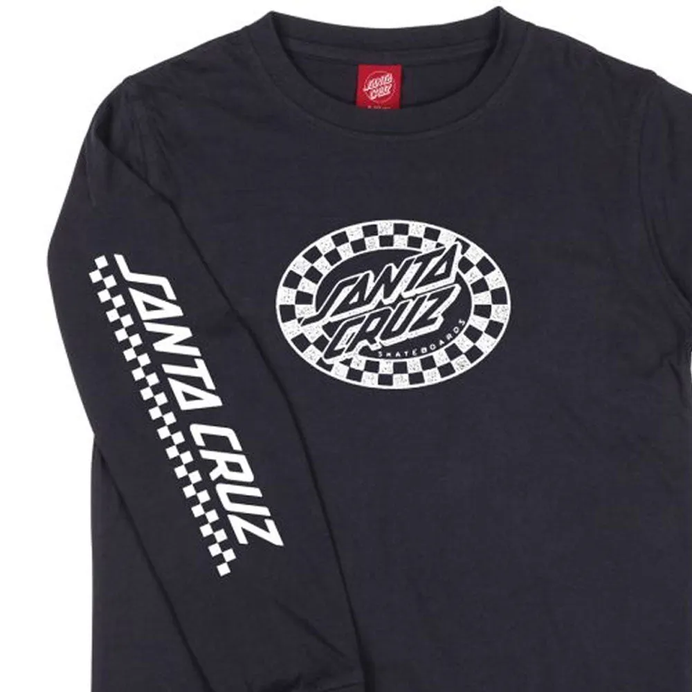 Santa Cruz Youth Check Oval Mono Front Long Sleeve T-Shirt