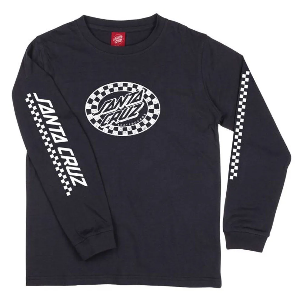 Santa Cruz Youth Check Oval Mono Front Long Sleeve T-Shirt