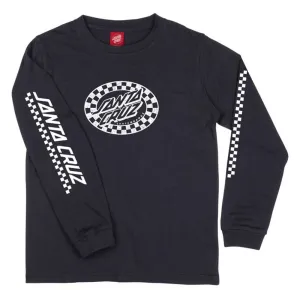 Santa Cruz Youth Check Oval Mono Front Long Sleeve T-Shirt