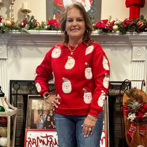 Santa's Here Sequin Crewneck