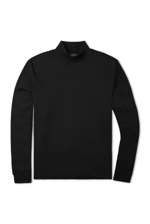Scott Barber Pima Interlock Mock Turtleneck: Black